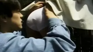 Brunette Asian Teen Sucking a Big Dick in the Backyard