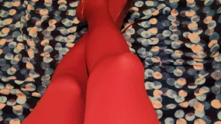 Teasing in My Red Pantyhose