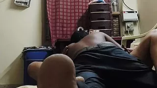 Aunty with boyfriend in hotel room