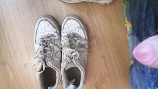 Jerking off with a friend's sneakers