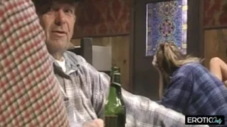 Cowgirl fucks on the horse ranch while everyone watches