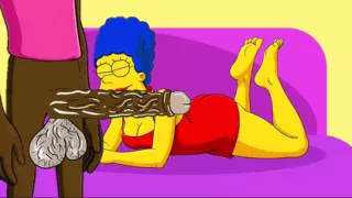 New Fitness Trainer With a Big Black Cock for a Married Housewife. Cartoon. Simpson Parody