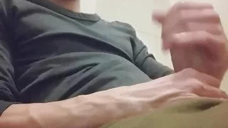 Cumshot in the bathroom