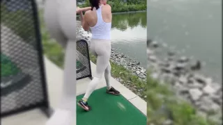 Golf Date Turns Into Roof Blowjob with Hot Redhead