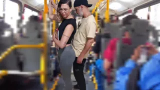 Slutty Student Gets Cumshot in Public on the Bus