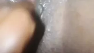 Wet Black Pussy Solo Fingering Playing