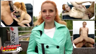 GERMAN SCOUT - Skinny Redhead Small Tits Girl Luciana Lucy Squirt at Pick Up Casting