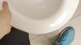 White Skinny Boy Risky Jerking in the Gyme Wc by Open Doors