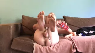 Putting a Condom Around My Cock, and a Dildo in My Mouth and in My Ass Wanked Myself of