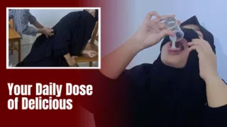 Hijab Girl with Niqab Drink a Fresh Cum from A Stranger in Waiting Room - Minokiiko