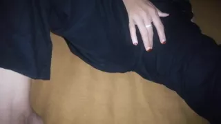 Clothed Babe Teasing Slowly on Bed - POV Seduction