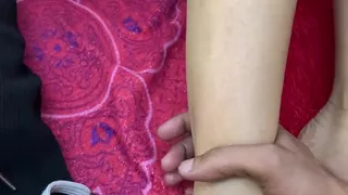 Her Feet Touch Him Gently as She Moves in Deep Love