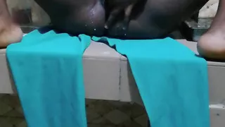 Masturbating for the first time with my hairy big pussy