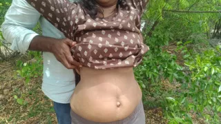 Deep forest Outdoor romance with school girl