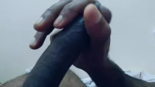 Asian big Black Cock cum shot close up