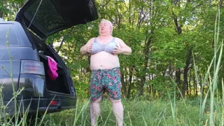 Masturbating Her Pussy in Nature