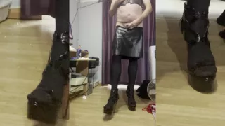 Maninboots - Black PVC Outfits - Making themseflfs cum quickly