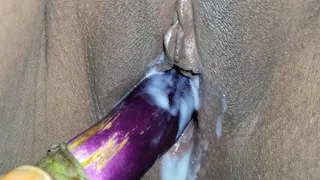 Stepsister fucked with stepbrother helping huge 6 inch brinjal wet pussy cum out