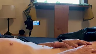 Shooting Hot Cum After a Long Jackoff Session - Awesome Orgasm!