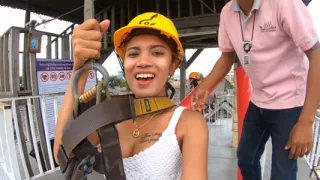 Zipline fun and hot sex at home after for a Thai European couple