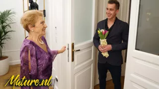 Hot 73 Year Old Granny Maya Lambert Has a Dinner Date with a Toy Boy She Met Online