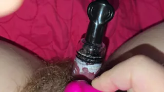 Toying My Fat Hairy Clit For Your Pleasure.