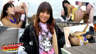 GERMAN SCOUT - Petite Latina Michy Perez talk to Big Dick Anal at Pick Up Casting