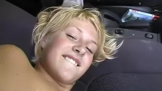 German Blonde Teenage Girl with Short Hair Gets Fucked Outdoors