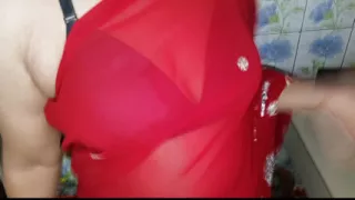 Indian beautiful wife was working in the kitchen, the husband came from behind and started having sex.