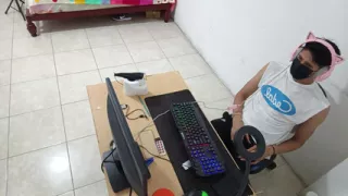 My stepsister came into my apartment and almost found me watching porn on the computer.