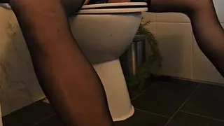 Sissy in Stockings Rides Her Dildo P1