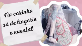 Trans in the kitchen only wearing an apron