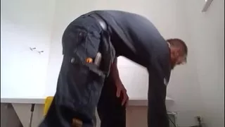 Builder job at work anal stimulating BDSM public