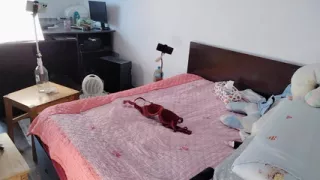 Amateur wife has fun trying on clothes she cuts. Sexy mom dances naked in the house.