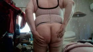 GIRDLED GAY BOY - wiener playing cum.