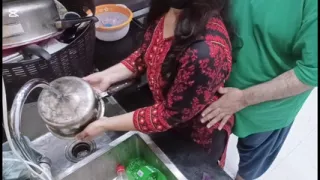Pakistani Beautiful Maid Fucked In Kitchen While Busy In Work