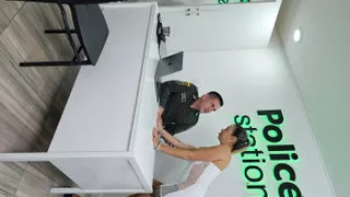 A thick white girl has sex at a police station