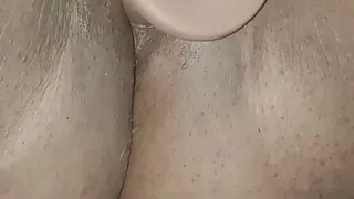 Wife plays with her tight pussy