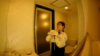 Shower dressing room before filming