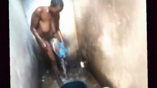 The African shower with the African woman