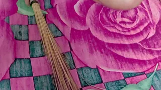 Stepmom clean the bed in the time fucked stepson of doggy staile on bed.