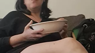 stepson watching me eat and showing everything