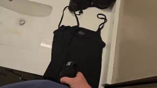 Jerking off with some panties around my cock from a hamper