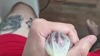 Jerking Off With A Condom - My New Onlyfans Lkingsbr1