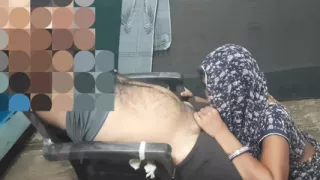 The father-in-law made the daughter-in-law a on the chair and fucked the fat ass and sucked the cock in the mouth and gave juice