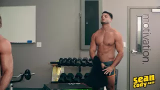 SEAN CODY - Michael Vente Takes It Deep From Sumner Blayne And Axel Rockham In A Wild Gym Threesome