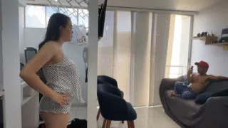 In order not to accuse my naughty stepbrother for not cleaning up, I ask him to put his huge cock in my tight vagina.