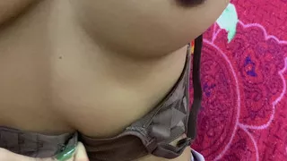 Married Woman Stays up Late While Husband Slee and Secretly Films Herself Pleasuring Quietly in the Dark