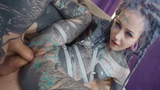 Tatted-up Anuskatzz Takes It Raw And Double Deep Mouth Full, Holes Wrecked, Gape