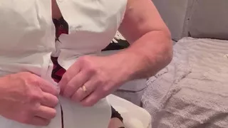 Gagged & tucked orgasm